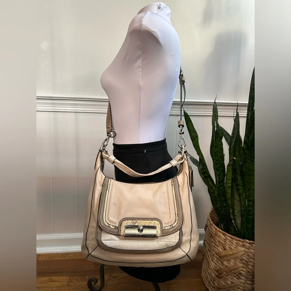 Coach Kristin Spectator Leather Python Hobo-Crossbody Bag - Picture 5 of 16